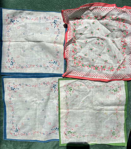 Job Lot of 7 Slightly Grubby Vintage Hankies for Upcycling