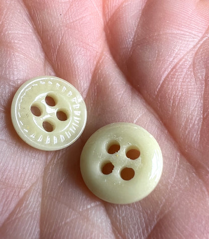 Wholesale 1 Gross (144) of 1cm Lemon Yellow Vintage Glass Buttons