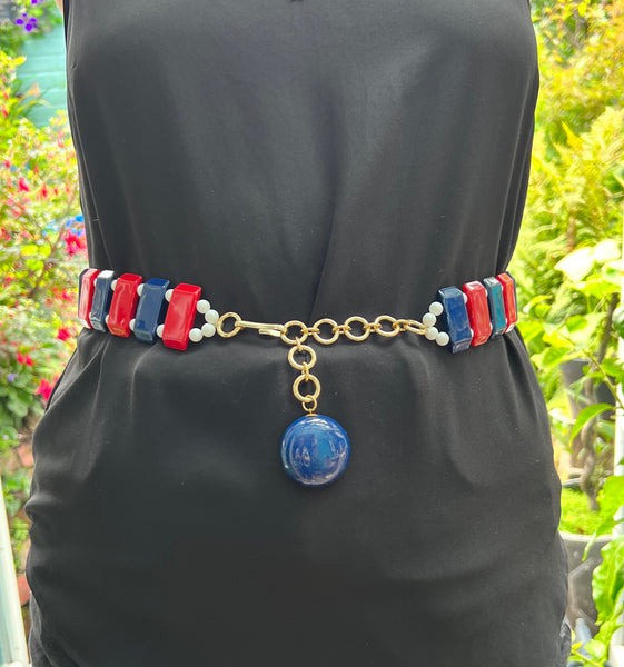 Red, White and Blue 1950s/60s Belt - 30-34"