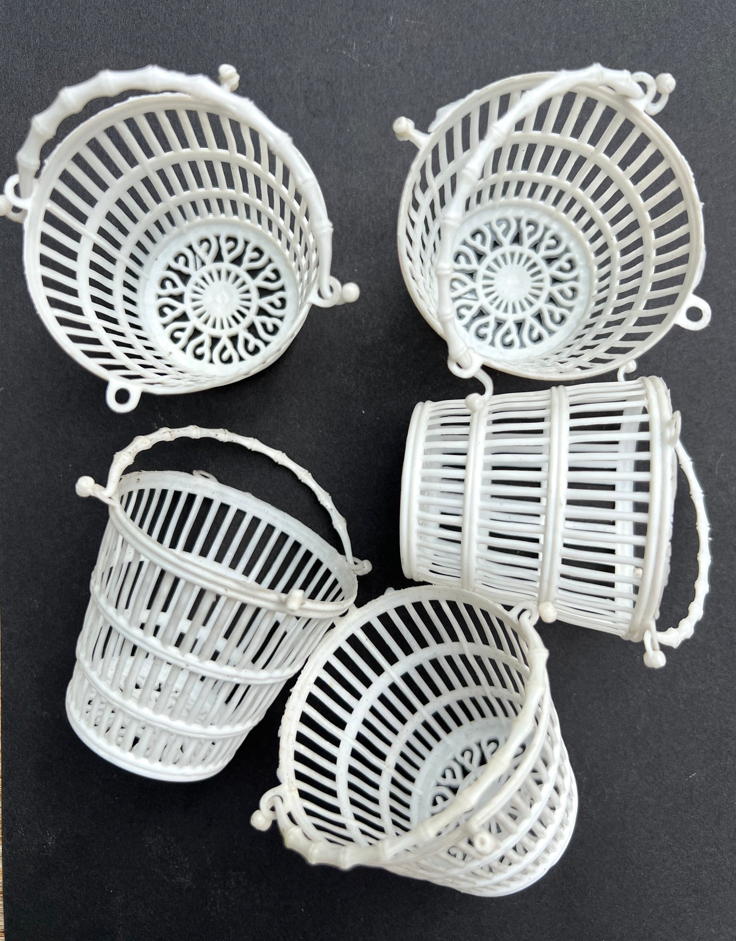 Very Useful Vintage White 5.5cm Baskets - 2, 5 or 10