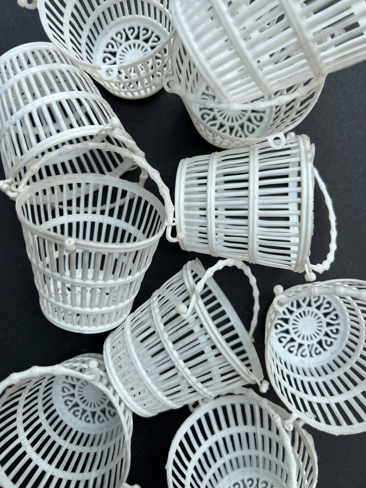 Very Useful Vintage White 5.5cm Baskets - 2, 5 or 10