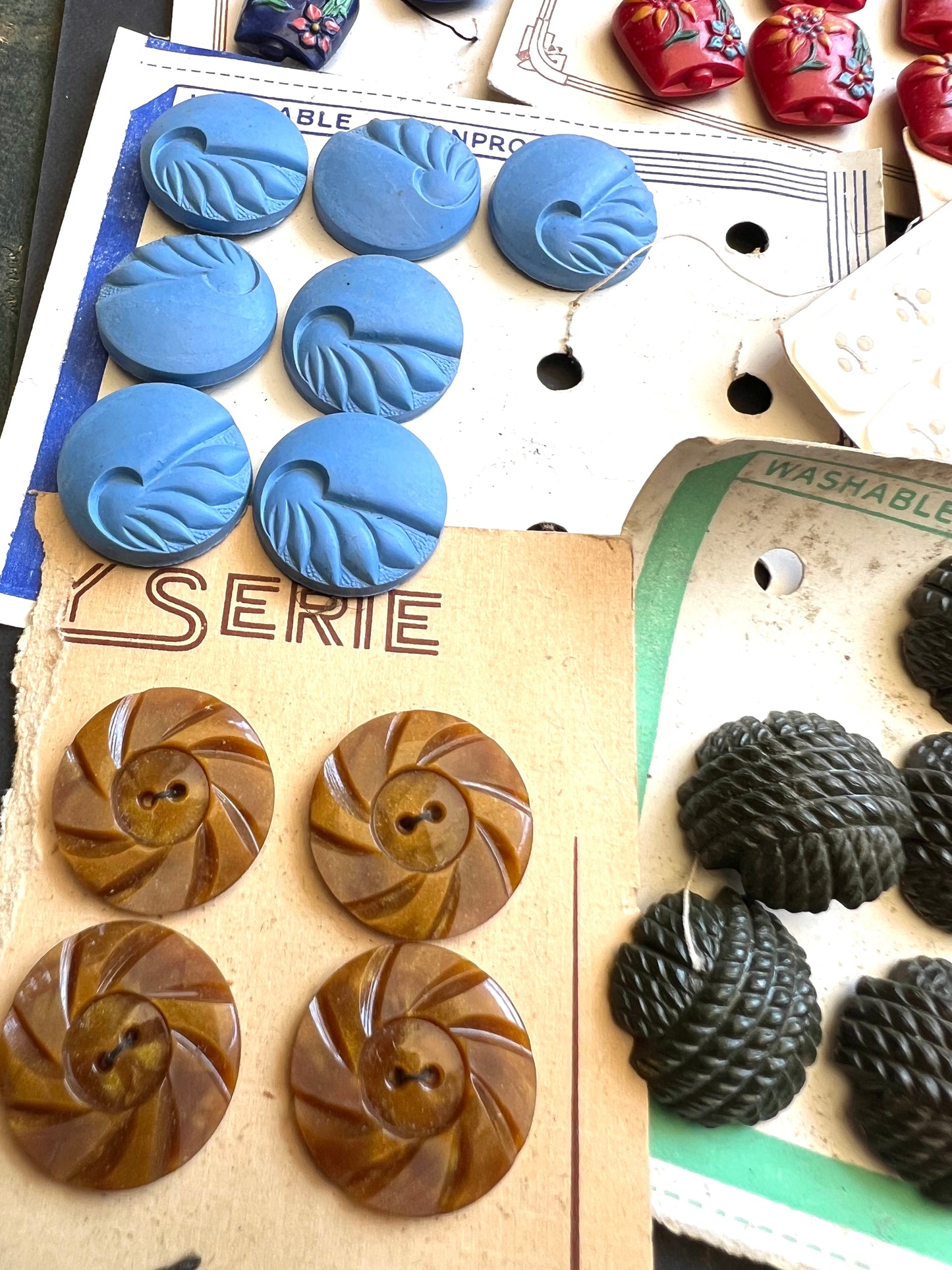 8 Part Sheets of Vintage Buttons (K)