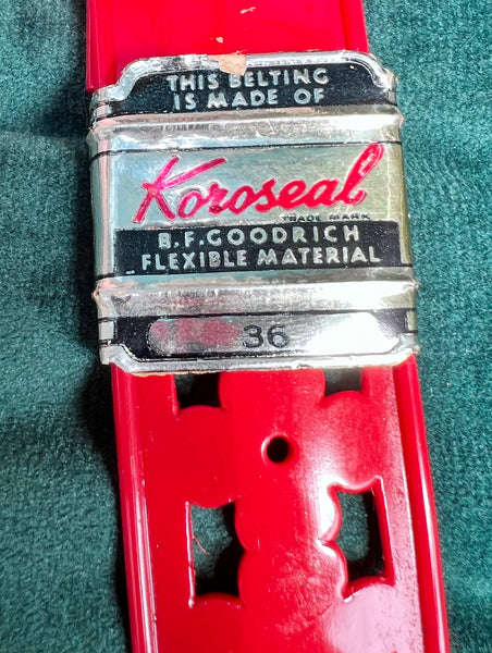 1940s HOLLYWOOD Red Vinyl "Koroseal" Belt - 4 sizes - 25" - 38"