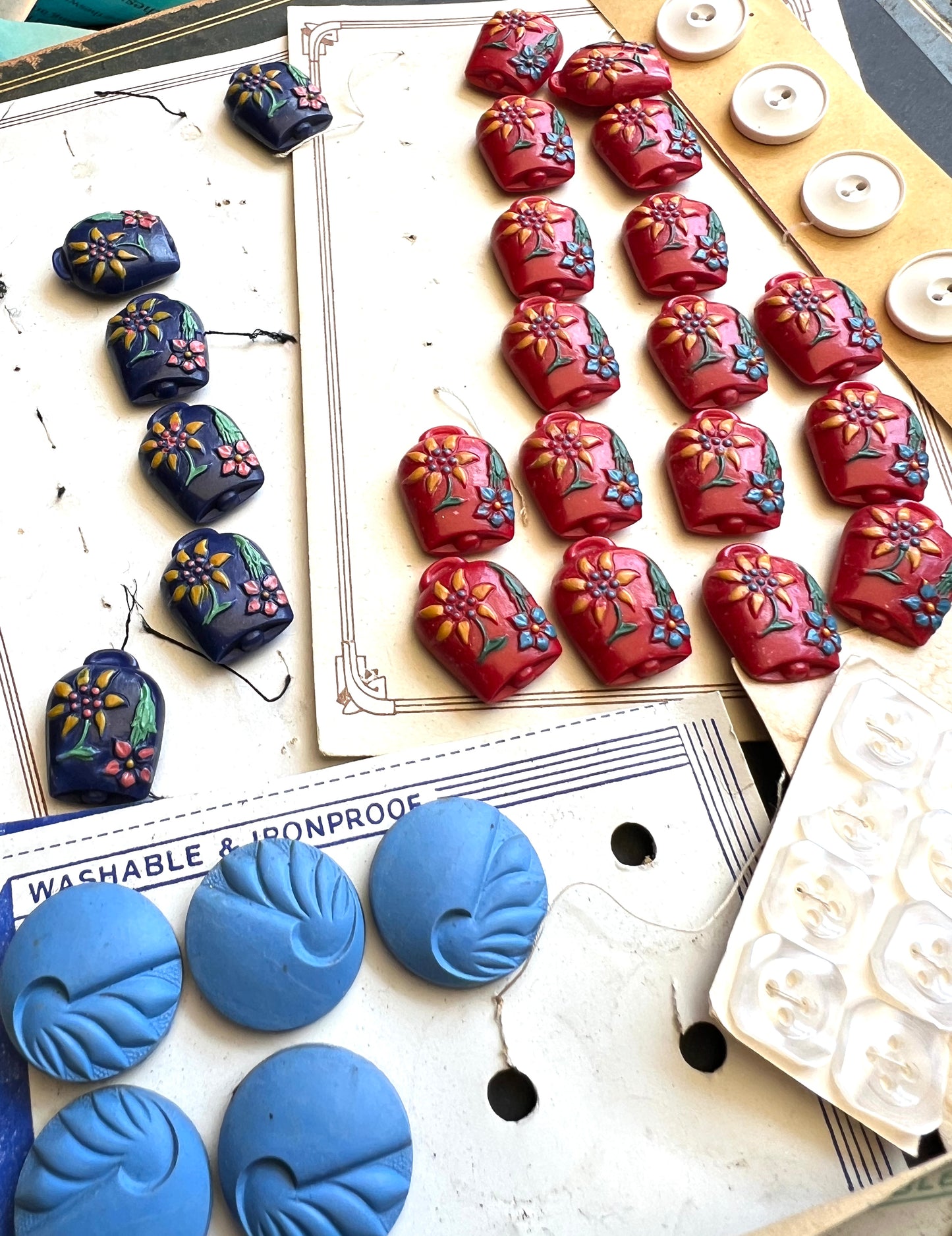 8 Part Sheets of Vintage Buttons (K)