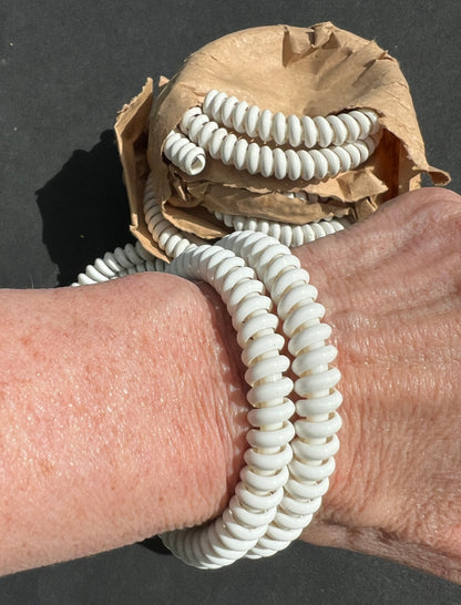 Original 1950s White Telephone Wire Bracelets - 10 of them