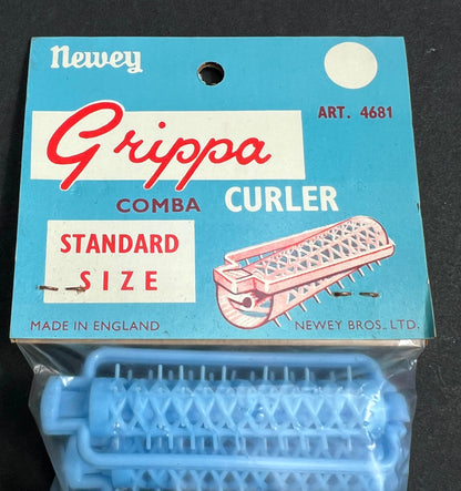 8 Vintage Newey GRIPPA All Plastic 7.5cm COMBA CURLERs