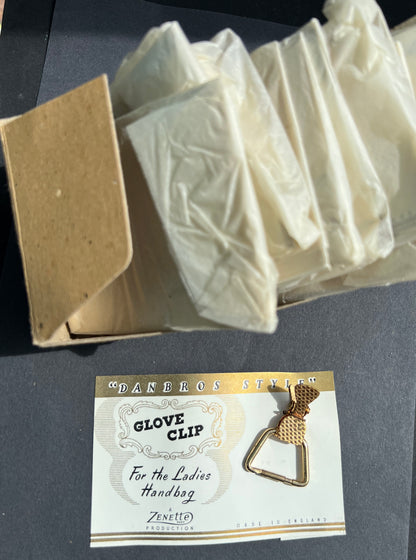 Wholesale Box of 12 1940s GLOVE CLIPs Made in ENGLAND  "For the Ladies Handbag"