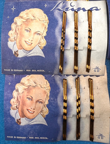 20 Sheets of 1940s Hair Pins
