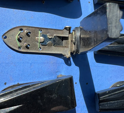 1930s Display Card of 12 Wonderfully Deco Black Bakelite Dress Clips