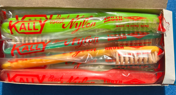 Box of 12 Best Nylon Multicoloured Vintage Toothbrushes