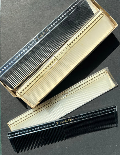 A Box of 12 Mid Century TIGER Combs. Made in Japan.