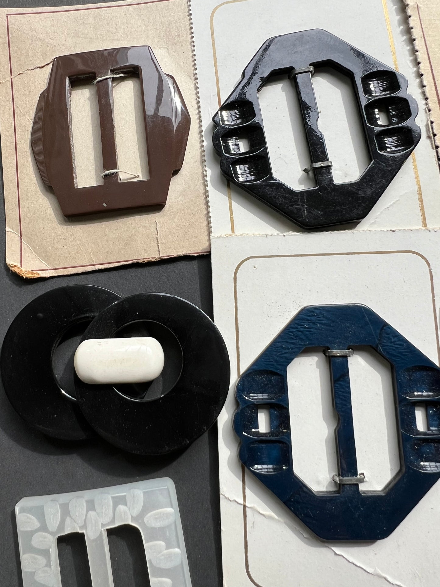 15 Vintage Plastic Buckles (a Little Scuffed or Grubby)