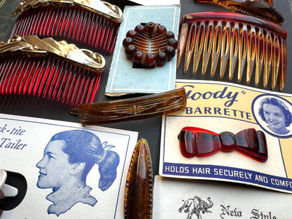 Job Lot of Vintage Tortoiseshell Hair Accessories (2)