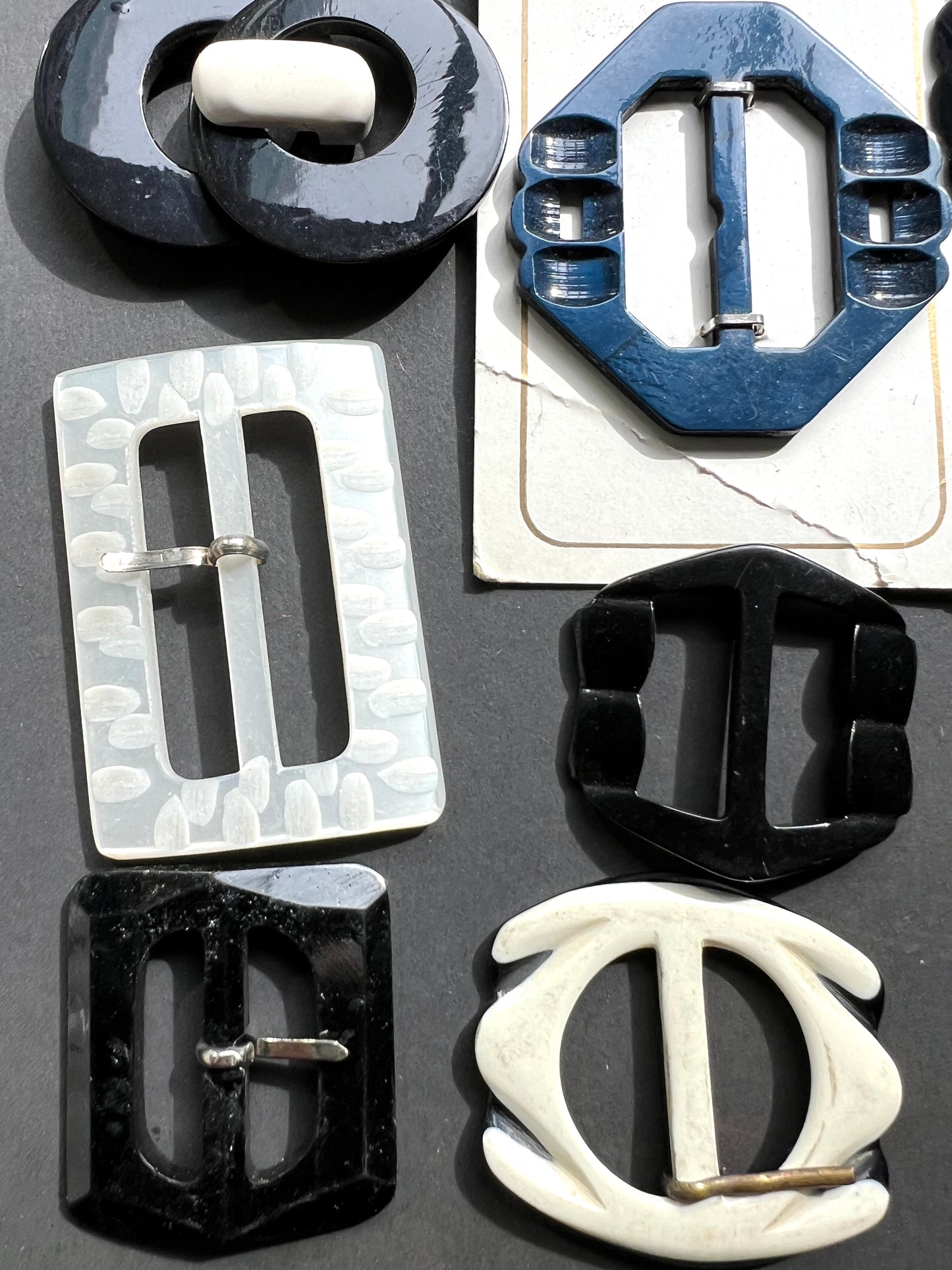 15 Vintage Plastic Buckles (a Little Scuffed or Grubby)