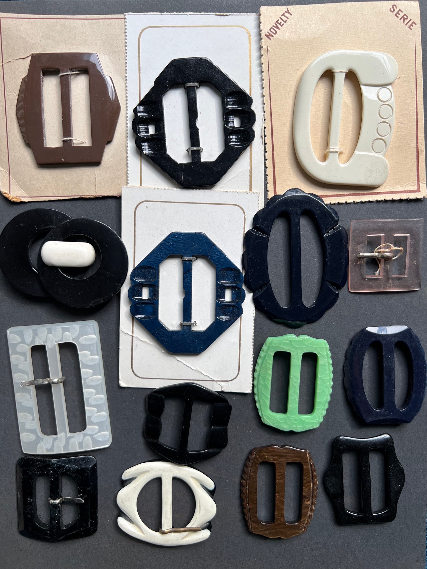 15 Vintage Plastic Buckles (a Little Scuffed or Grubby)