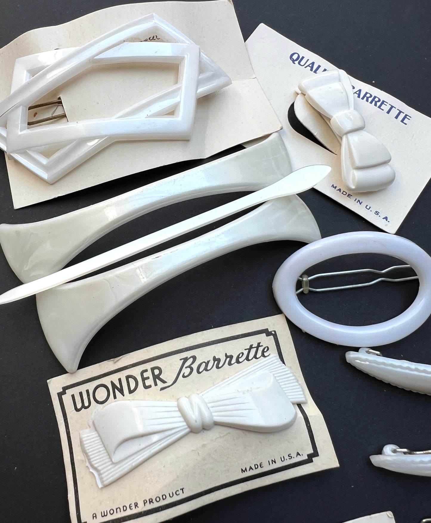 10 Vintage White Hair Accessories