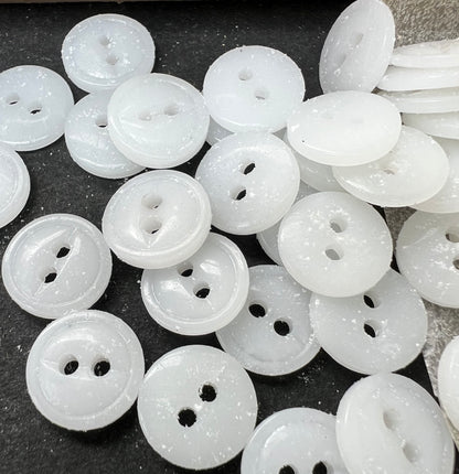 Wholesale 1 Gross (144) Little 12mm Vintage White Glass Buttons