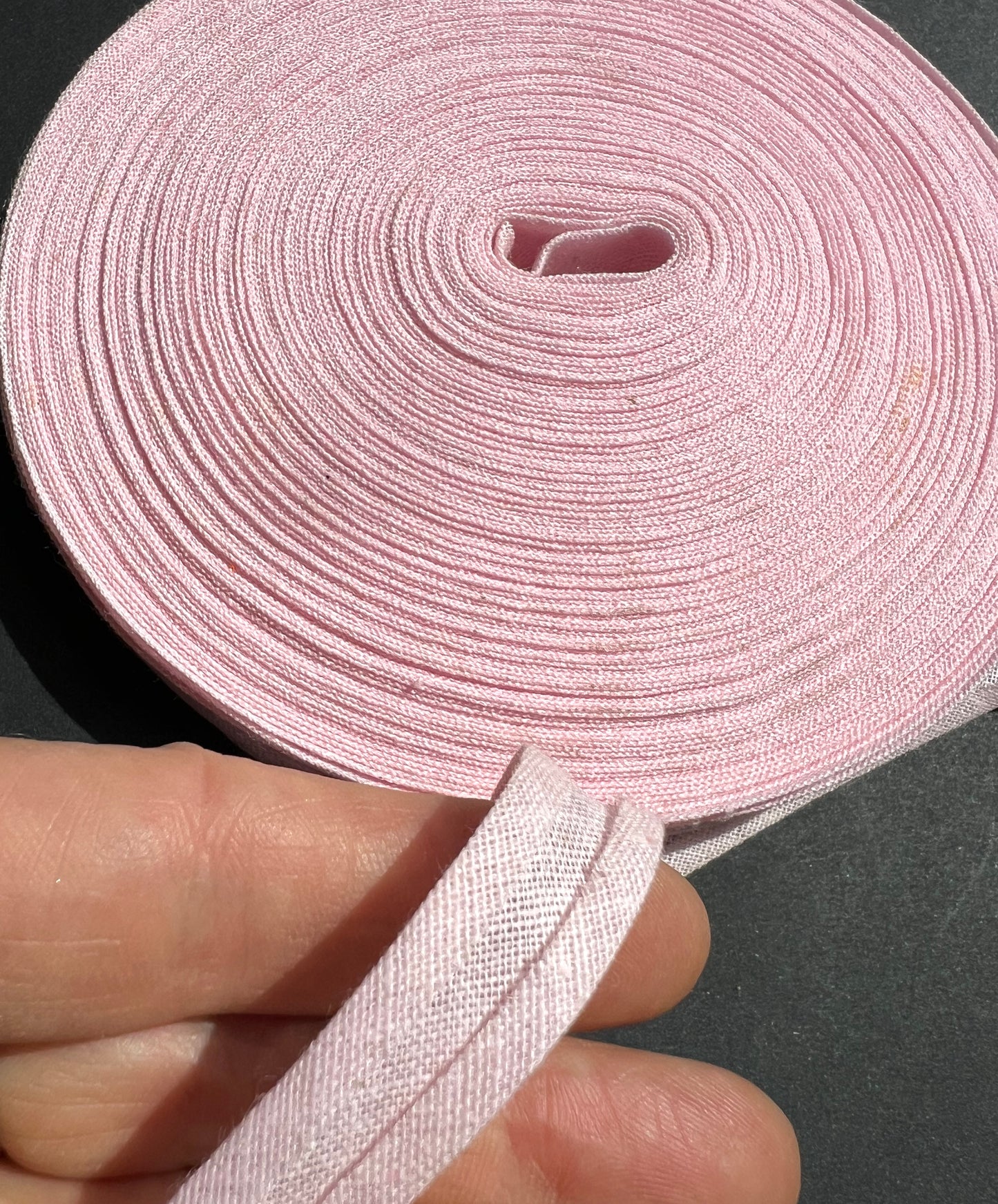 Large Roll Vintage Double Fold 12mm Baby Pink Cotton Bias Binding