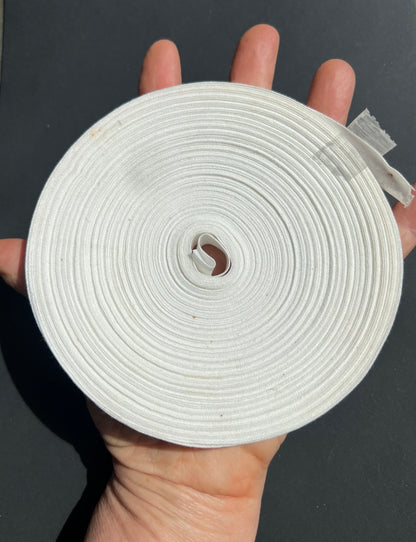 Large Roll Vintage Double Fold 12mm White Cotton Bias Binding
