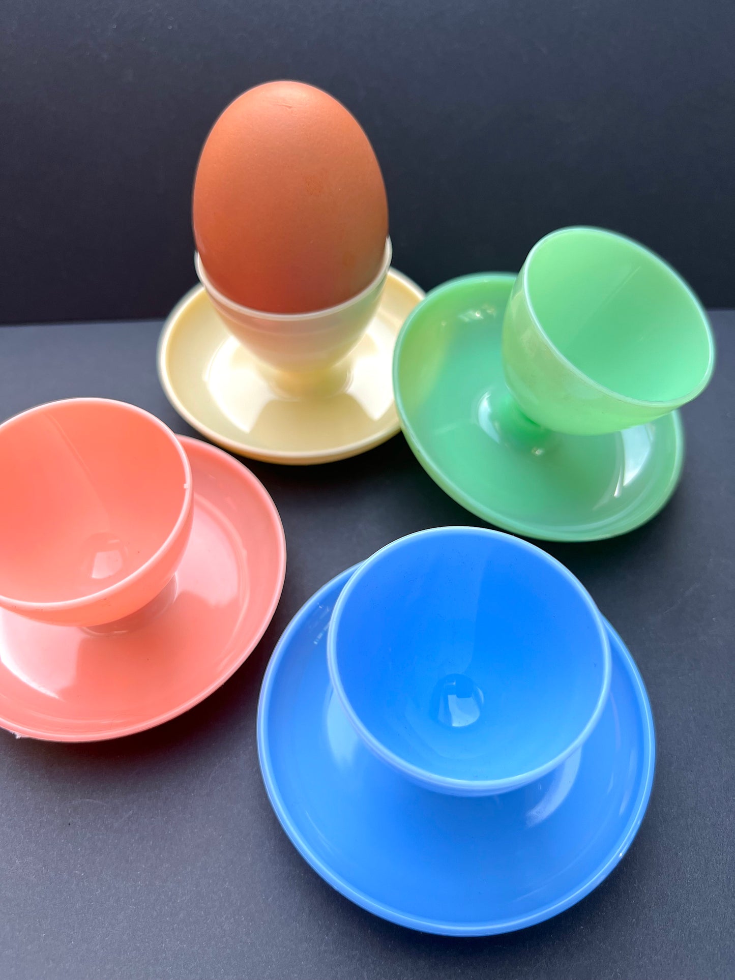 Amusing Mid Century Mix and Match Egg Cups Made in Great Britain