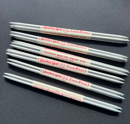 One Set of 7 Gauge 4.5mm Quaker Girl Metal Knitting Pins