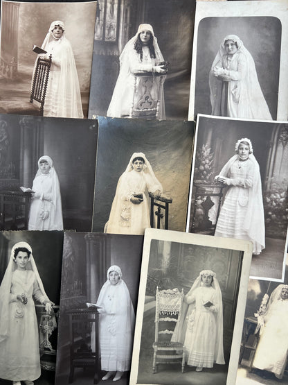 10 Photos of 1930s/40s Young Girls French First Communion