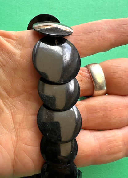 Interesting Vintage Black Overlapping Circles Necklace