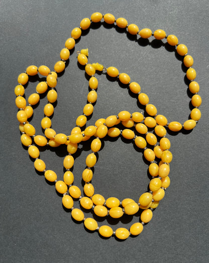 Glowing Golden Yellow Vintage Lucite Bead Necklace