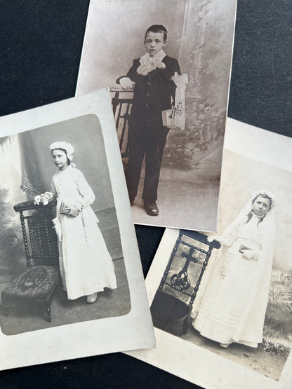 9 Studio Photos of 1930s French Childrens First Communion in the 1930s