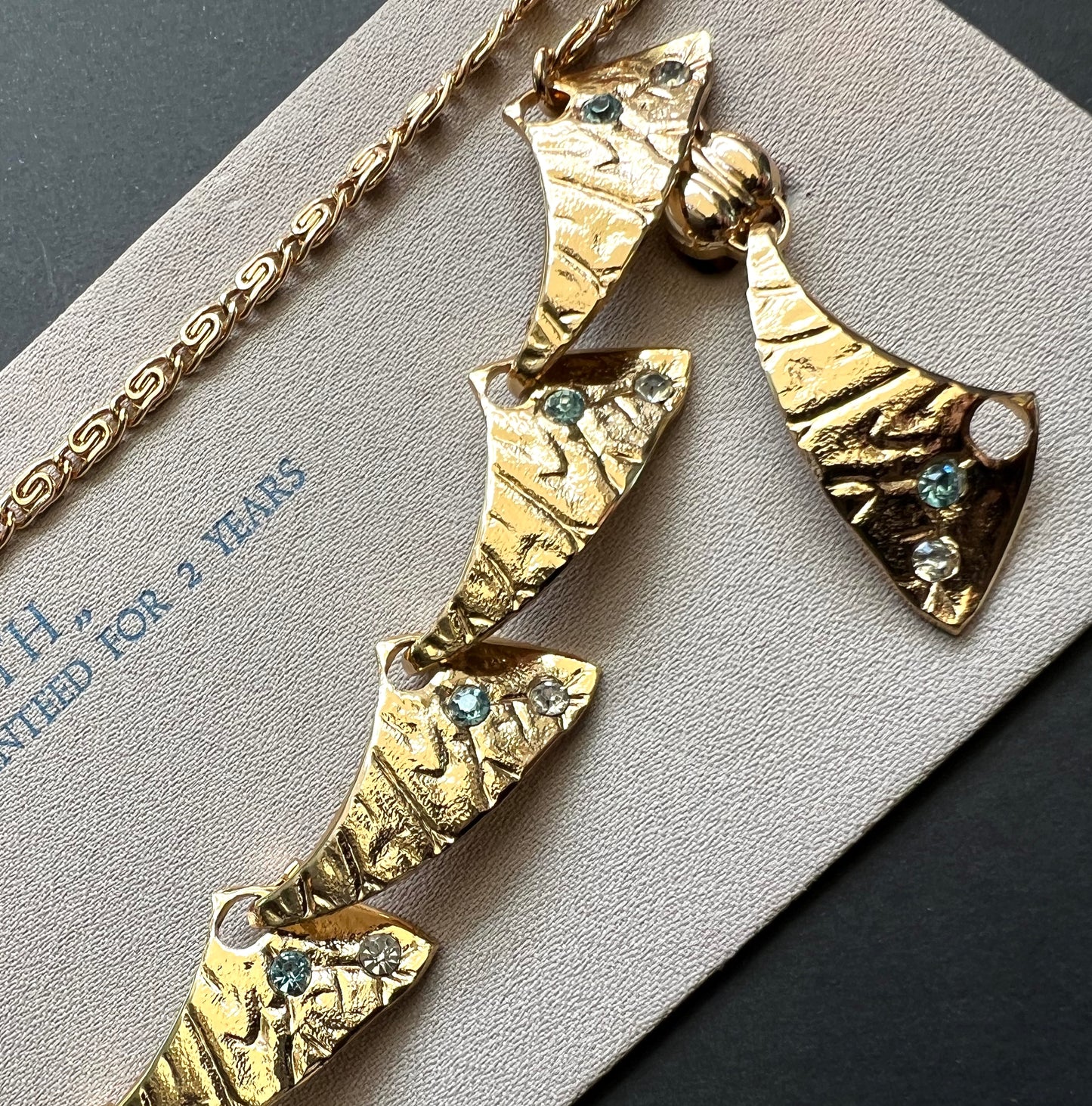 Rather Striking Mid Century Necklace and Clip On Earrings Set
