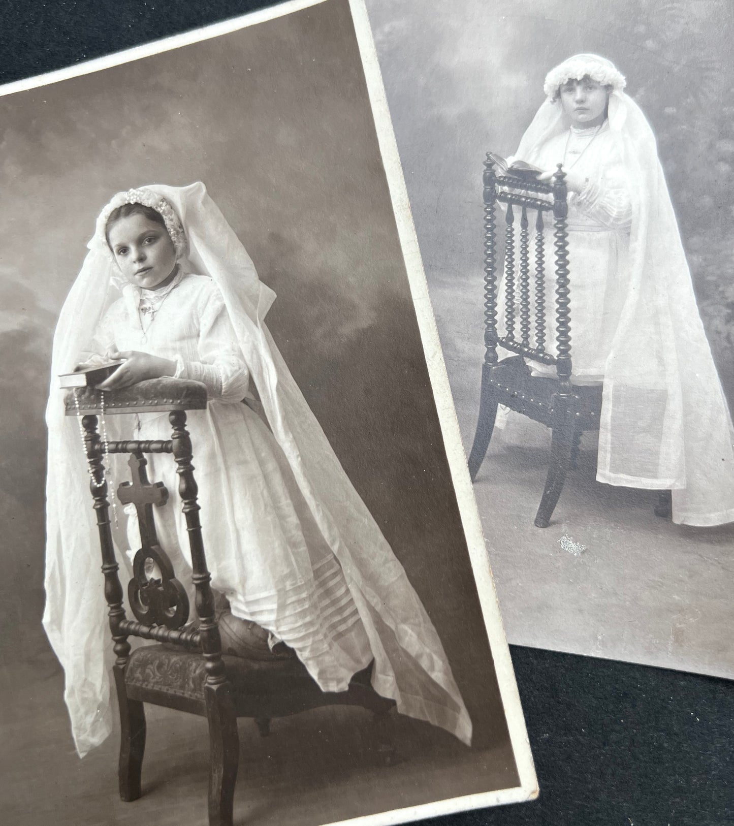 8 French 1930s First Communion Photos.