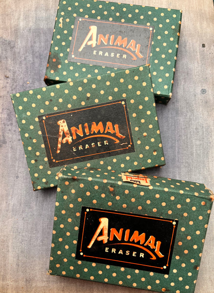 Wholesale Box of 48 Made in Japan 1950s Animal Erasers