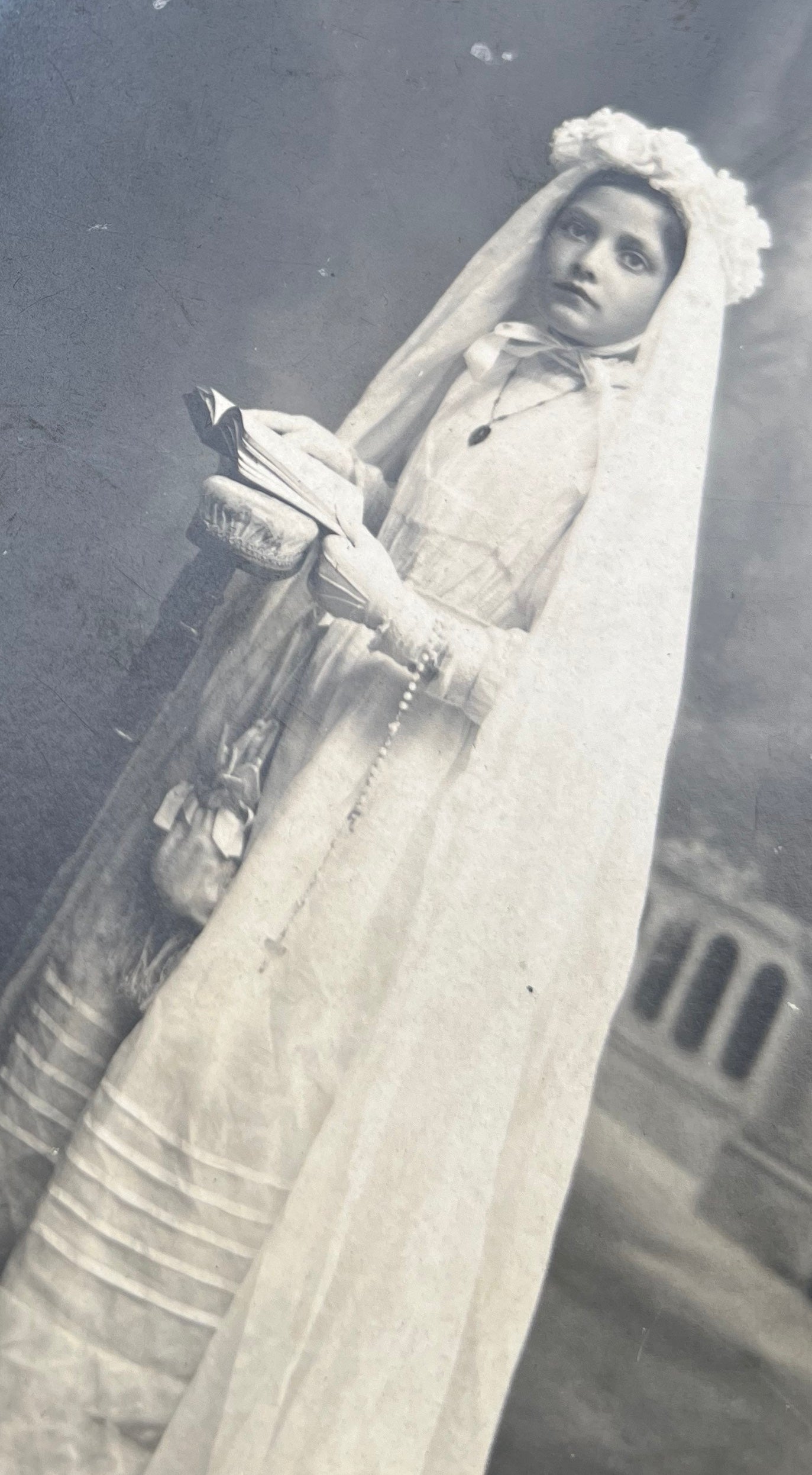 6 1930s French First Communion Photos with Rosaries and Bibles