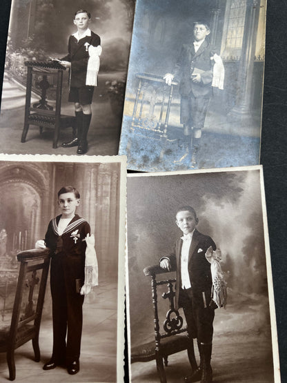 9 Photos of French Boys  First Communion in the 1930s.