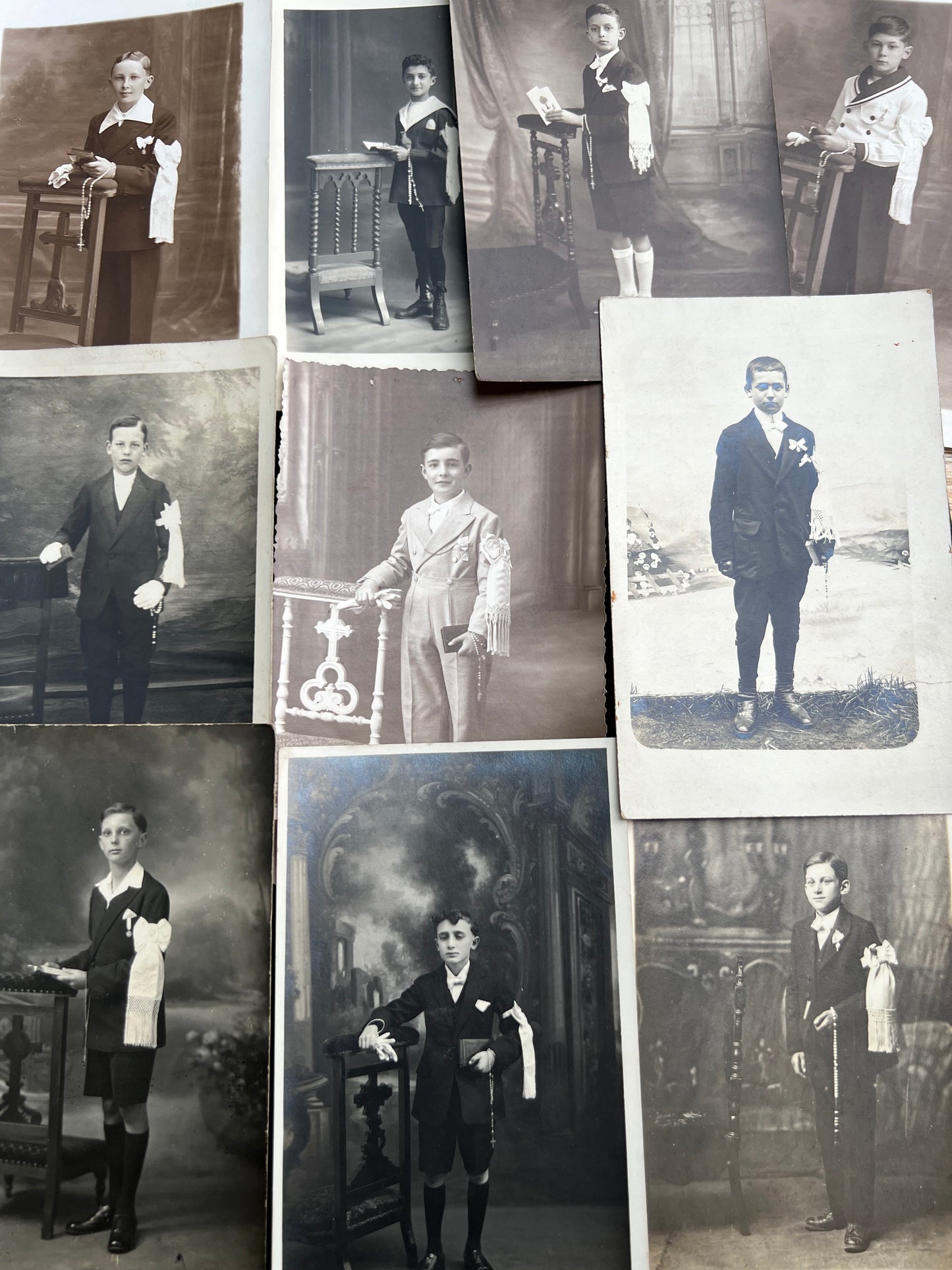 10 Photos of 1930s French Boys  and Rosaries at  Their First Communion