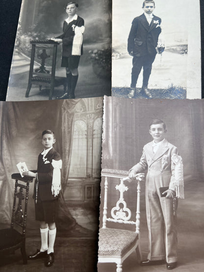 10 Photos of 1930s French Boys  and Rosaries at  Their First Communion