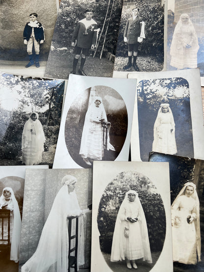 11 Outside Photos of 1930s French Children's First Communion