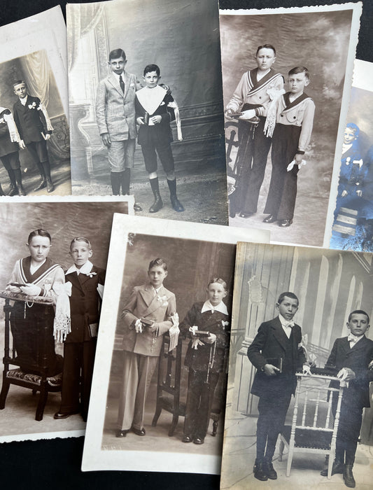 7 Photos of French Brothers First Communion in the 1930s.