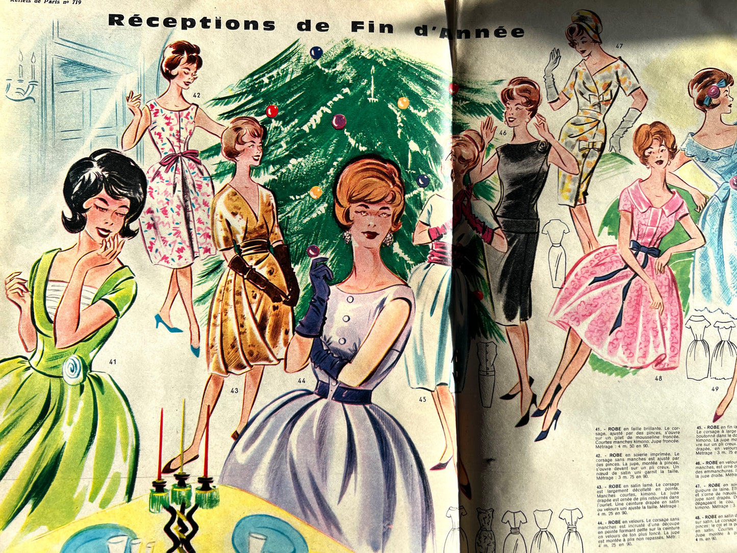 December 1960 French Reflets de Paris with Christmas Crafts and Dress Pattern