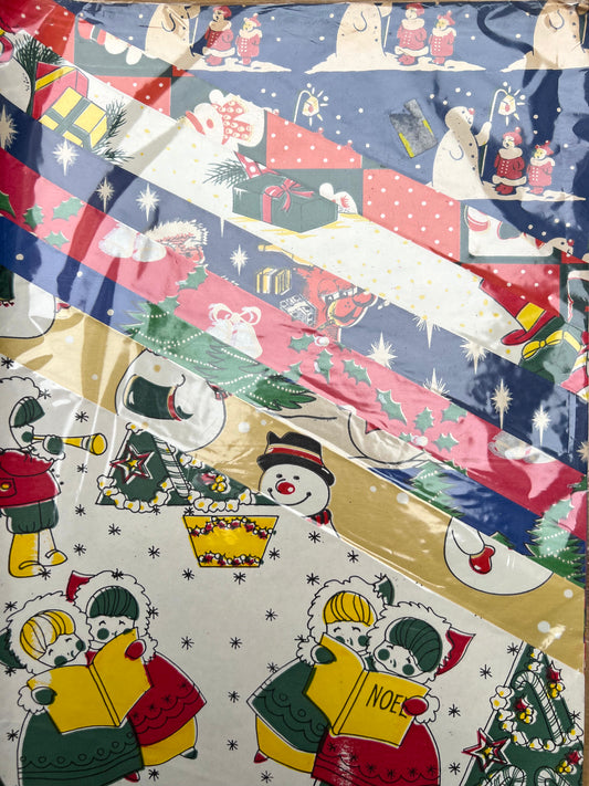 Unopened 1990s Packet of 8 sheets of Christmas Wrapping Paper