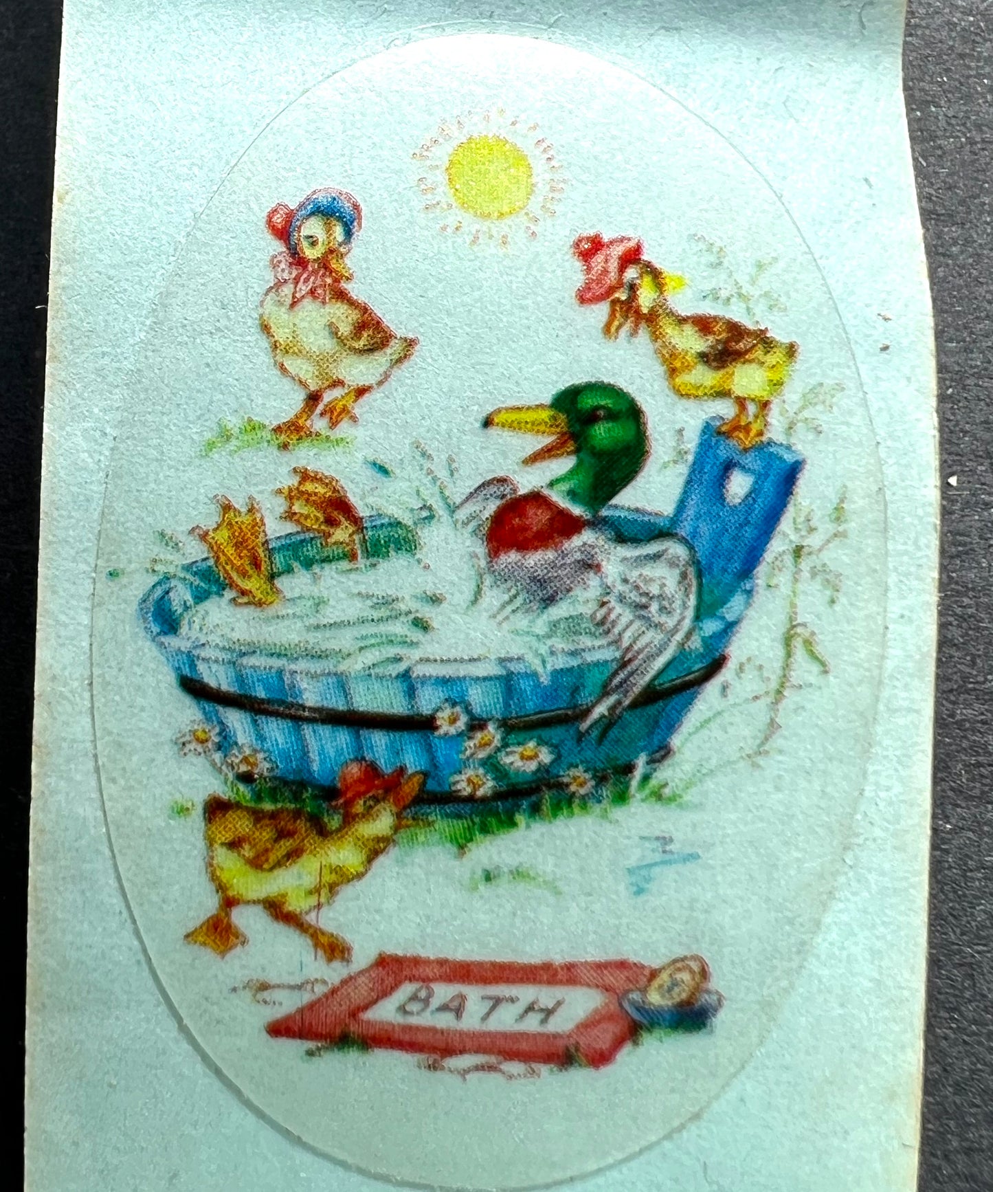 6 Delightful 1950s Bathtime Stickers for Babies