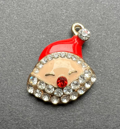 Enamel and Diamante Father Christmas Charm