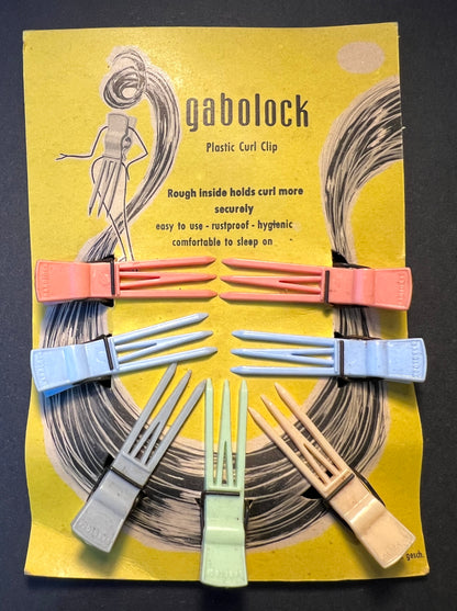 1950s Gabolock Plastic Curl Clips - 7 x 5cm ..Comfortable To Sleep On !