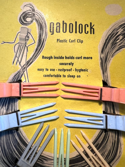 1950s Gabolock Plastic Curl Clips - 7 x 5cm ..Comfortable To Sleep On !