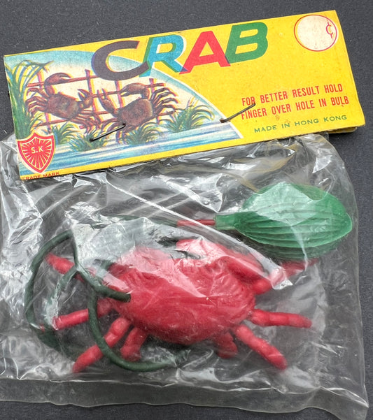 Vintage Jumping Red Crab Toy - Made in Hong Kong