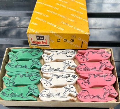 Wholesale Box of 48 Made in Japan 1950s DOG Erasers
