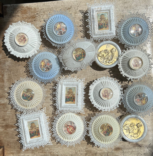 Job Lot of 16 Grubby Vintage Catholic Containers