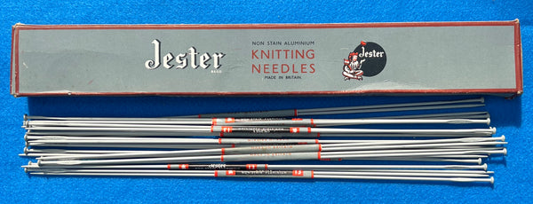 Lovely old JESTER Box with 12 pairs of 14" Knitting Needles