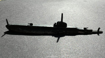 1940s CRESCENT Made in England 8.5cm Metal Submarine Model for WW2 Strategy Planning