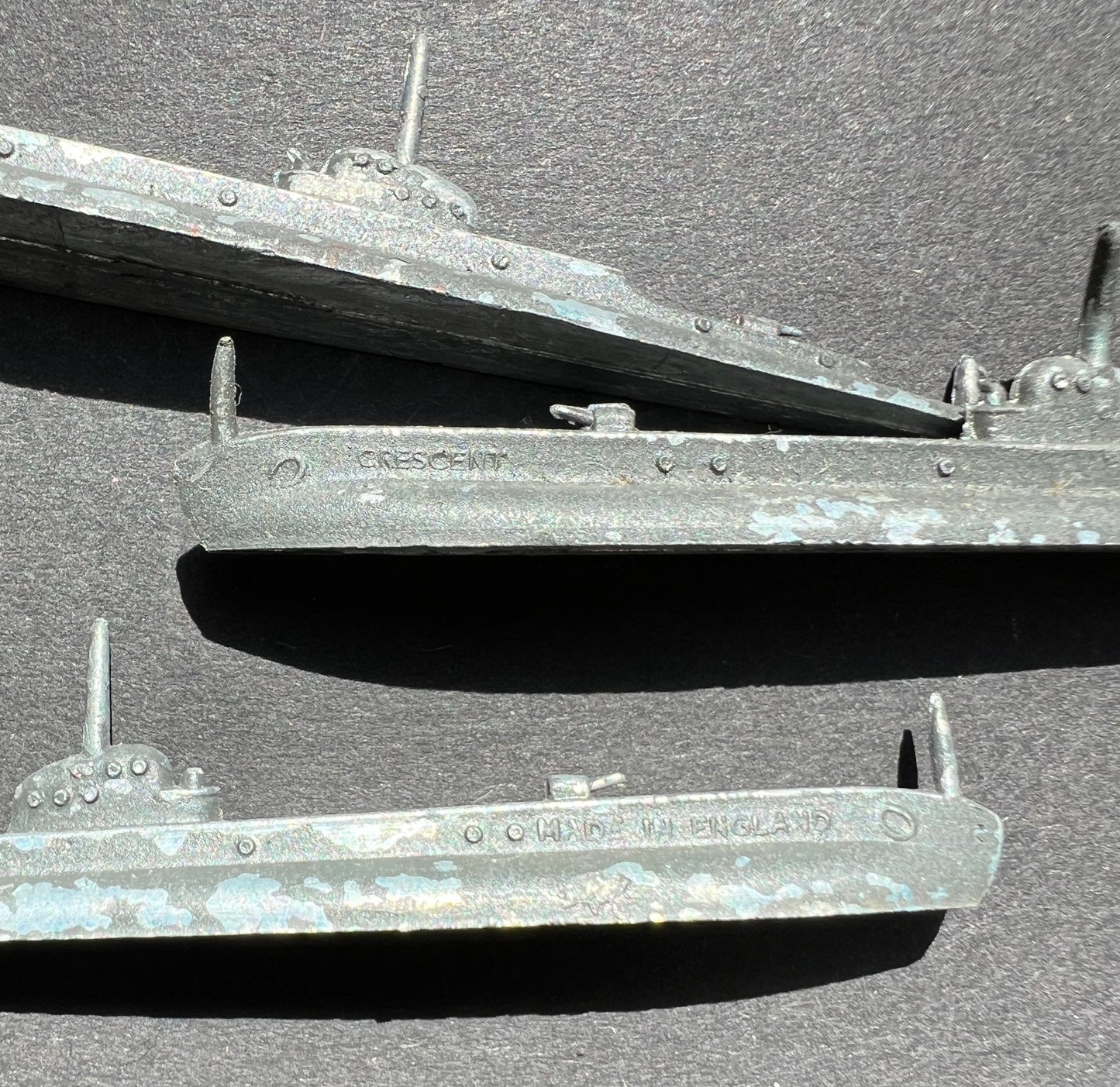 1940s CRESCENT Made in England 8.5cm Metal Submarine Model for WW2 Strategy Planning